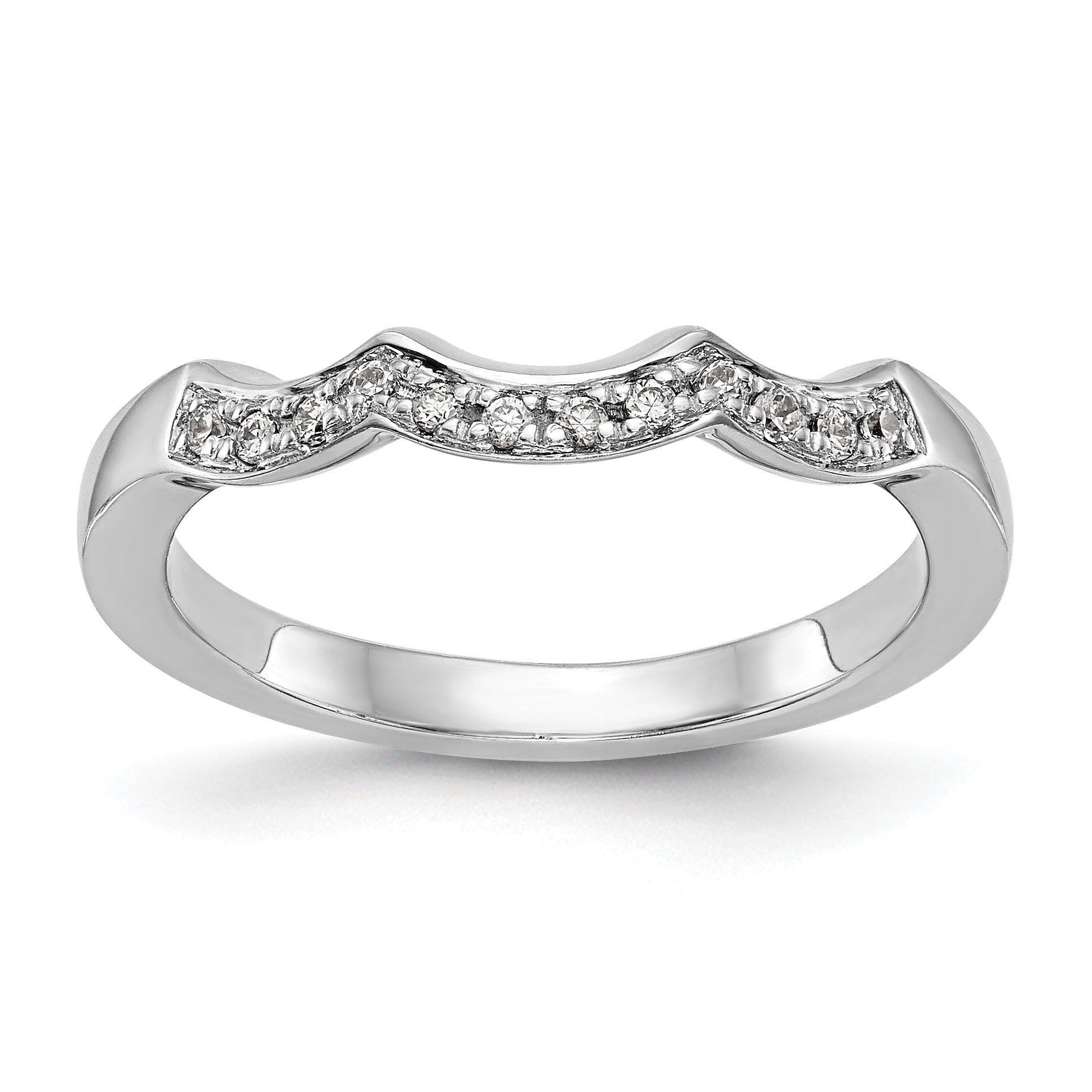 14k White Gold 1/8 Ct. Lab Grown Diamond VS/SI+ G+ Wedding Band Ring