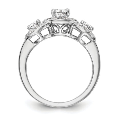 14k White Gold 1 1/3 Ct. Lab Grown Diamond VS/SI+ G+ Three Stone Engagement Ring