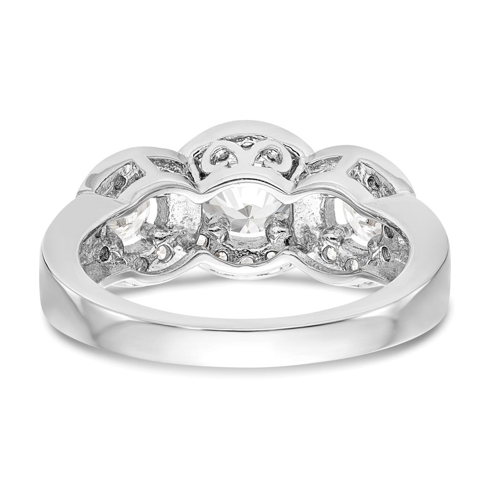 14k White Gold 1 1/3 Ct. Lab Grown Diamond VS/SI+ G+ Three Stone Engagement Ring