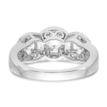 14k White Gold 1 1/3 Ct. Lab Grown Diamond VS/SI+ G+ Three Stone Engagement Ring