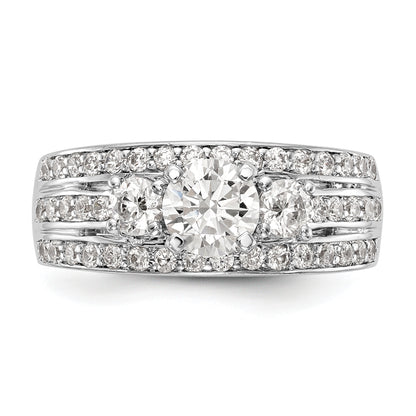 14K White Gold Lab Grown Diamond VS/SI FGH 3-Stone Engagement Ring