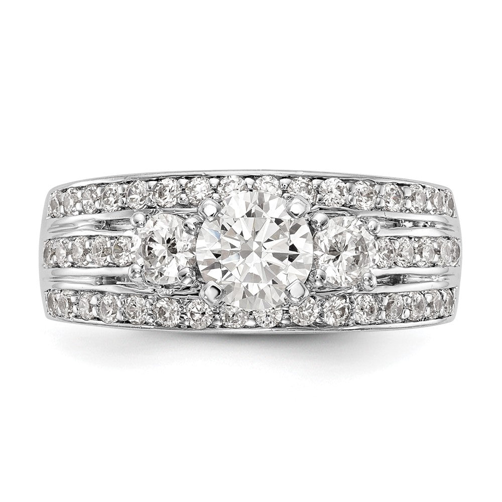 14K White Gold Lab Grown Diamond VS/SI FGH 3-Stone Engagement Ring