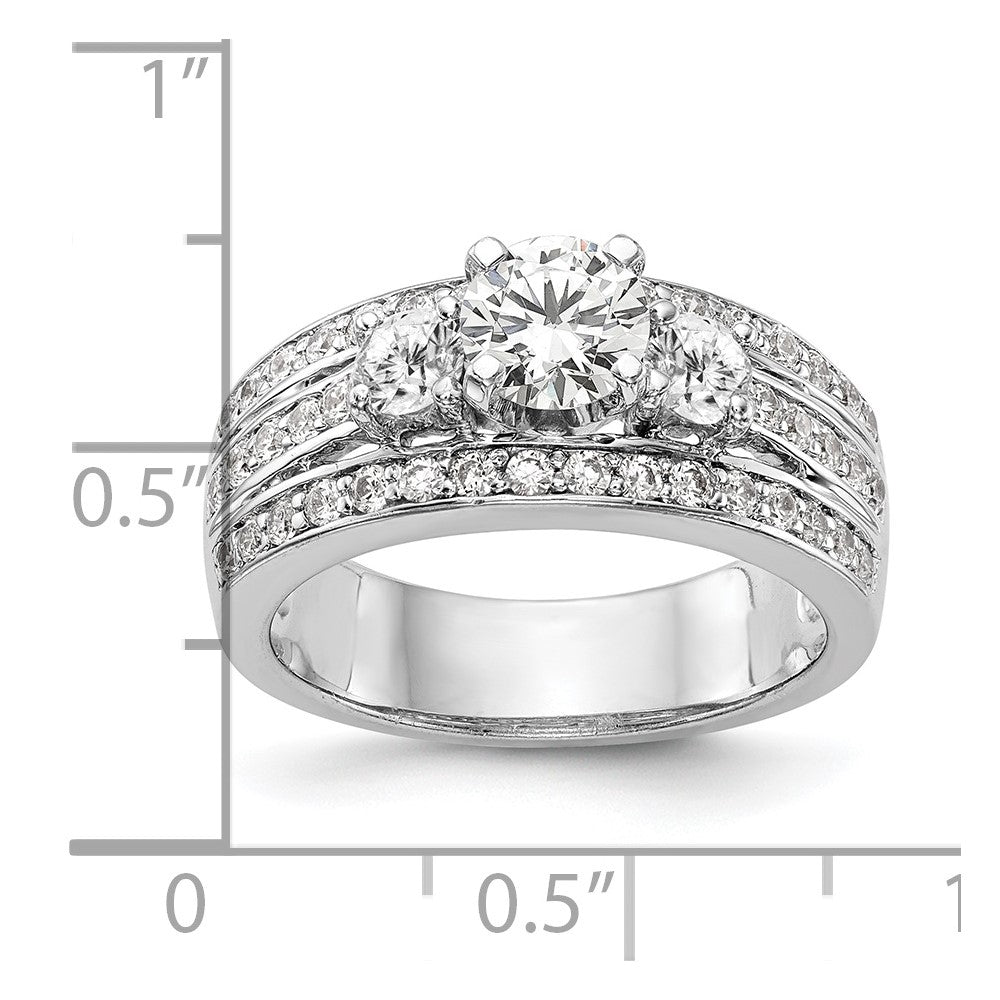 14K White Gold Lab Grown Diamond VS/SI FGH 3-Stone Engagement Ring