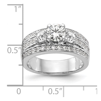14K White Gold Lab Grown Diamond VS/SI FGH 3-Stone Engagement Ring