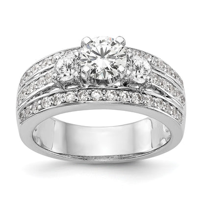 14K White Gold Lab Grown Diamond VS/SI FGH 3-Stone Engagement Ring