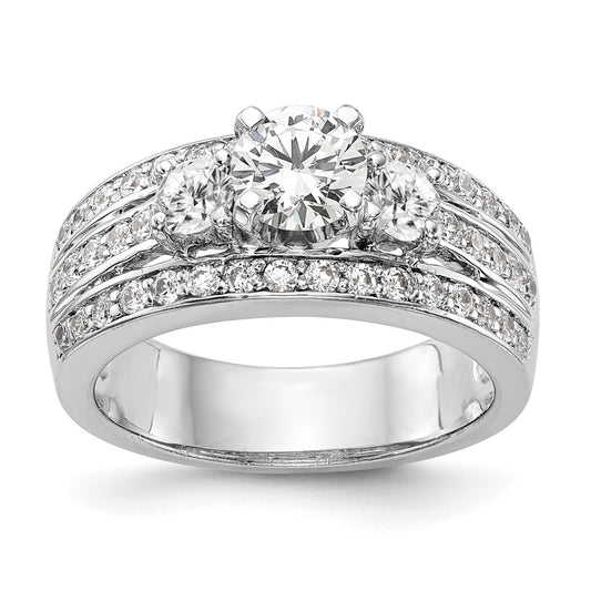 14K White Gold Lab Grown Diamond VS/SI FGH 3-Stone Engagement Ring