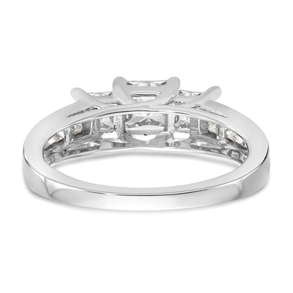 0.75ct. CZ Solid Real 14K White Gold 3-Stone Engagement Ring