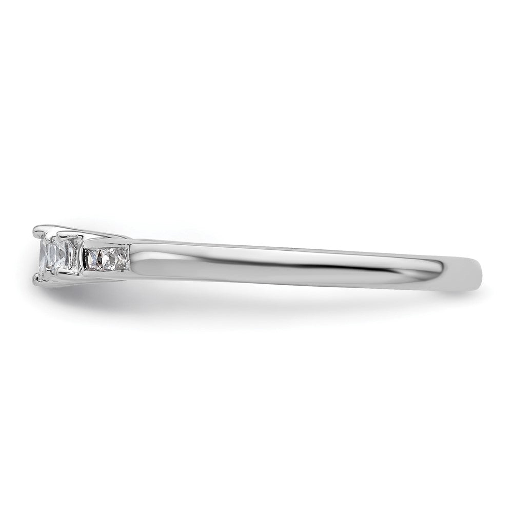 14K White Gold 3 Stone Simulated Diamond Engagement Ring
