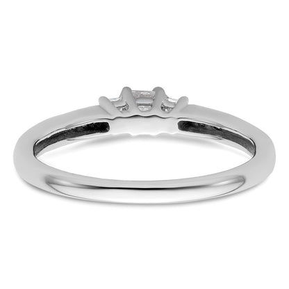 14K White Gold 3 Stone Simulated Diamond Engagement Ring