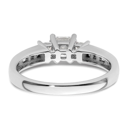 14K White Gold 3 Stone Simulated Diamond Engagement Ring
