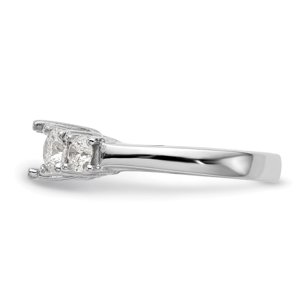 14K White Gold 5 Stone Simulated Diamond Engagement Ring