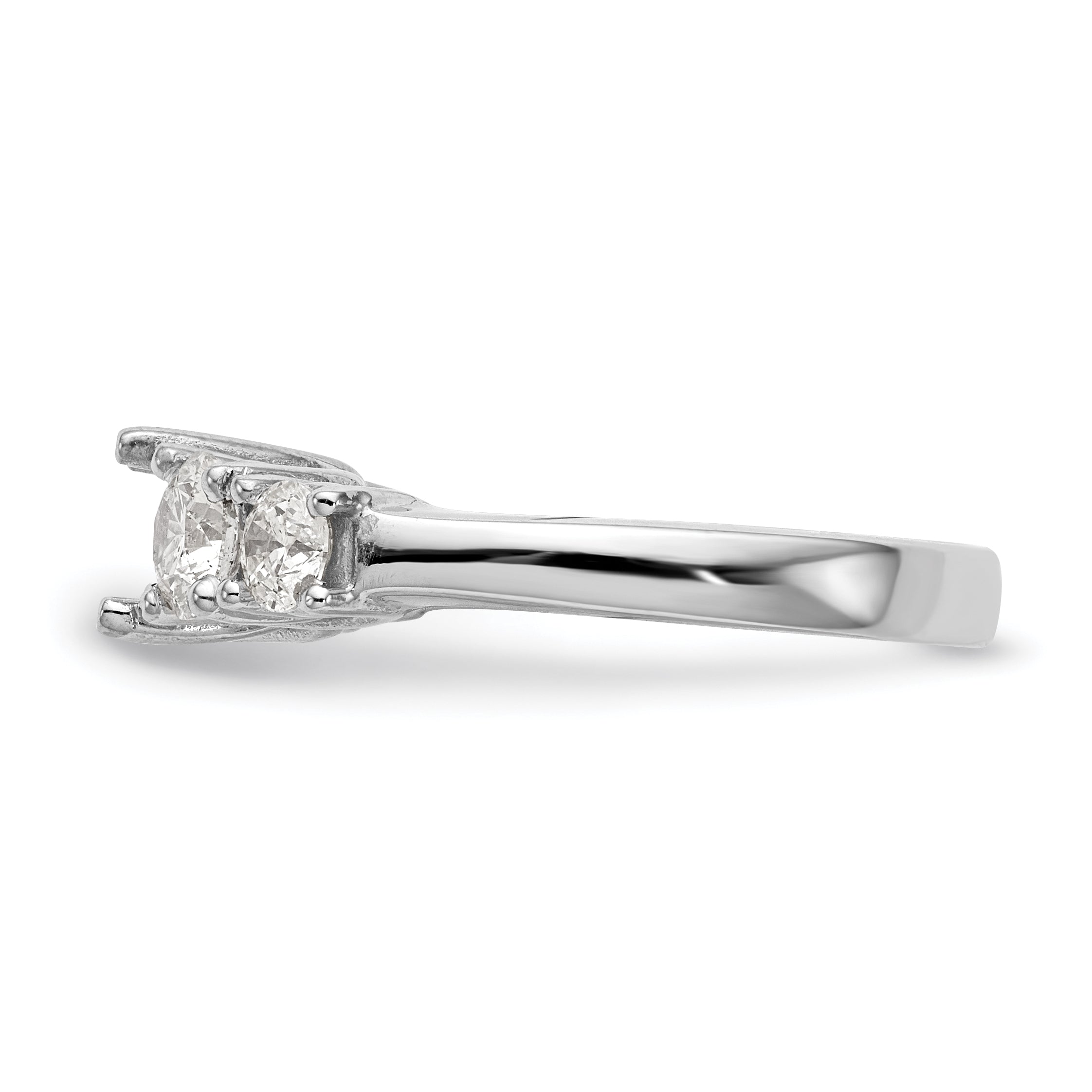 1.00ct. CZ Solid Real 14K White Gold 5-Stone Engagement Ring