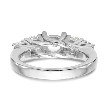 14K White Gold 5 Stone Simulated Diamond Engagement Ring