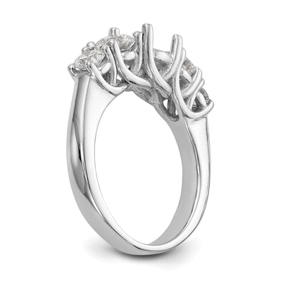 1.00ct. CZ Solid Real 14K White Gold 5-Stone Engagement Ring