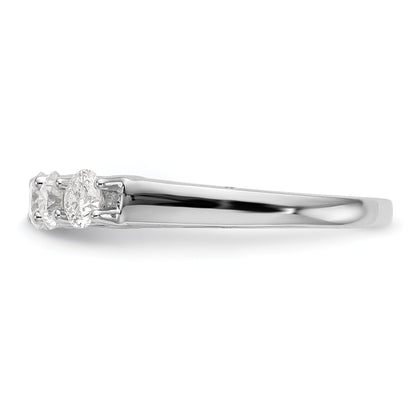 14K White Gold 5 Stone 7/8 Carat Diamond Complete Wedding Band