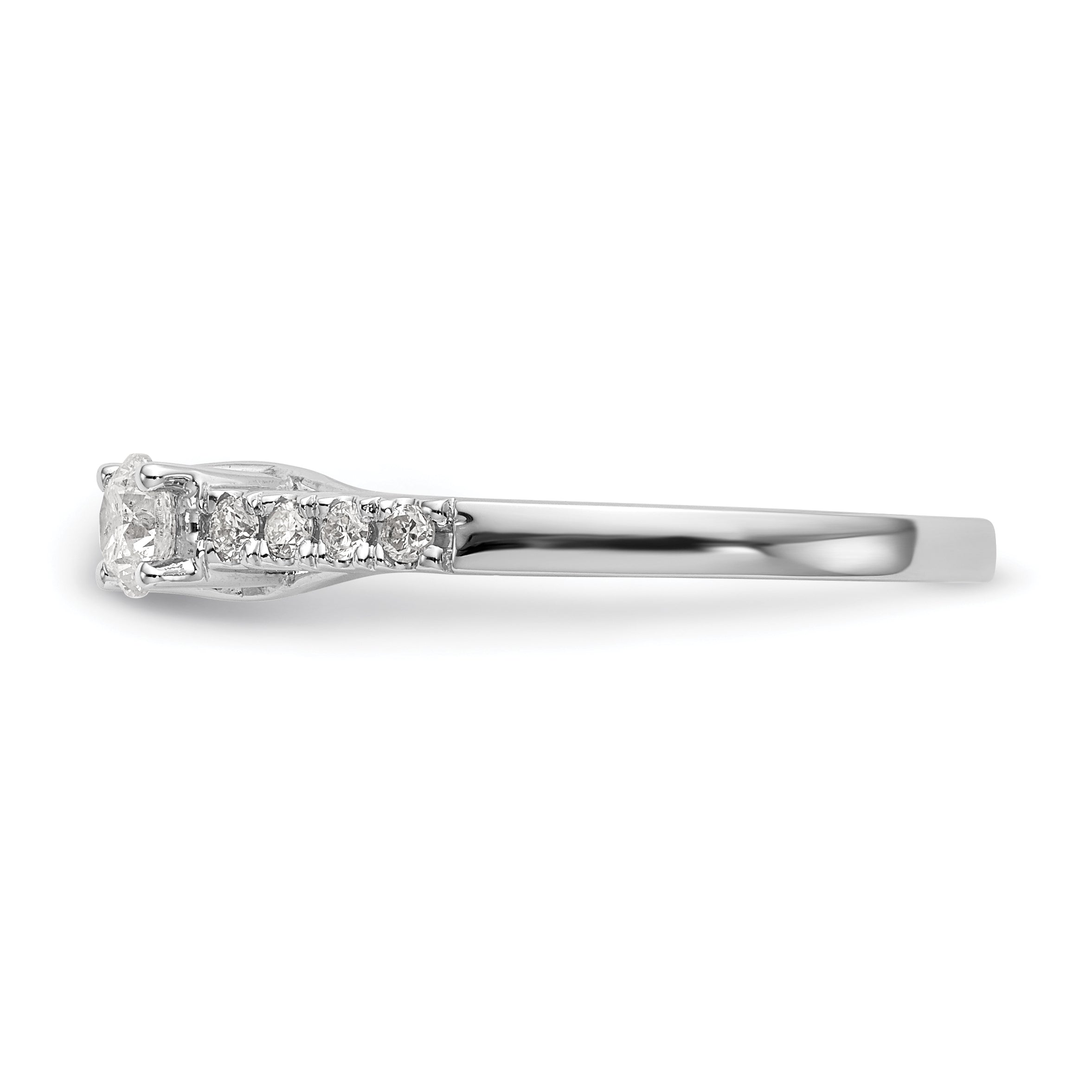 14k White Gold 1/6 Ct. Lab Grown Diamond VS/SI+ G+ Peg Set Engagement Ring