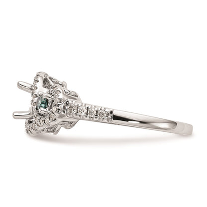 14k White Gold Blue and White Simulated Diamond Engagement Ring