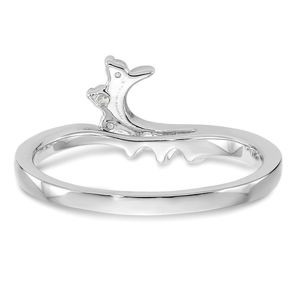 0.15ct. CZ Solid Real 14K White Gold WrapRing