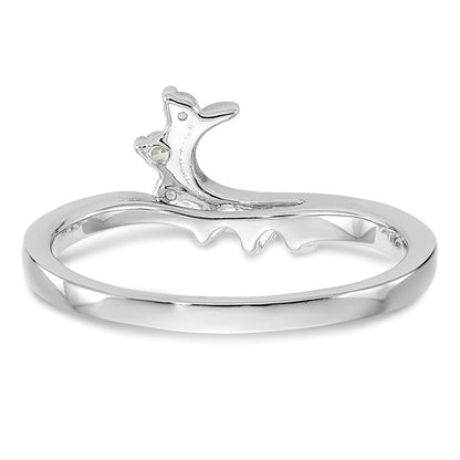 0.15ct. CZ Solid Real 14K White Gold WrapRing