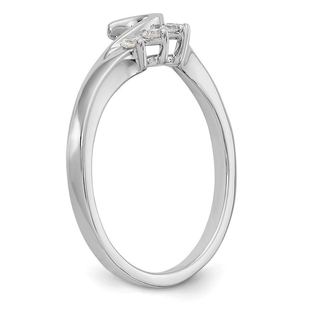 0.15ct. CZ Solid Real 14K White Gold WrapRing