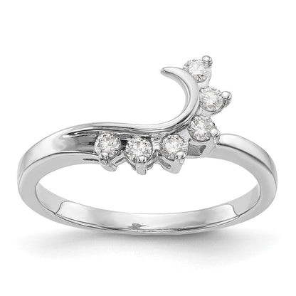 0.15ct. CZ Solid Real 14K White Gold WrapRing
