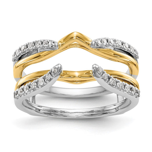 14k Two-tone Two Tone 1/4 Ct. Lab Grown Diamond VS/SI+ G+ Ring Guard