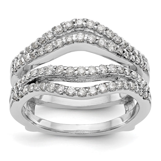 14k White Gold 5/8 Ct. Lab Grown Diamond VS/SI+ G+ Double Row Ring Guard