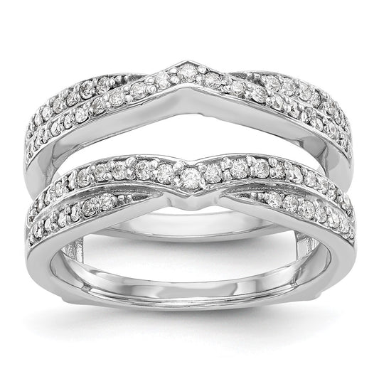14k White Gold 1/2 Ct. Lab Grown Diamond VS/SI+ G+ Ring Guard