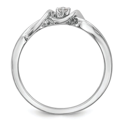 14K White Gold First Promise 1/20 Carat Round Diamond Complete Promise/Engagement Ring