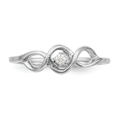 14K White Gold First Promise 1/20 Carat Round Diamond Complete Promise/Engagement Ring