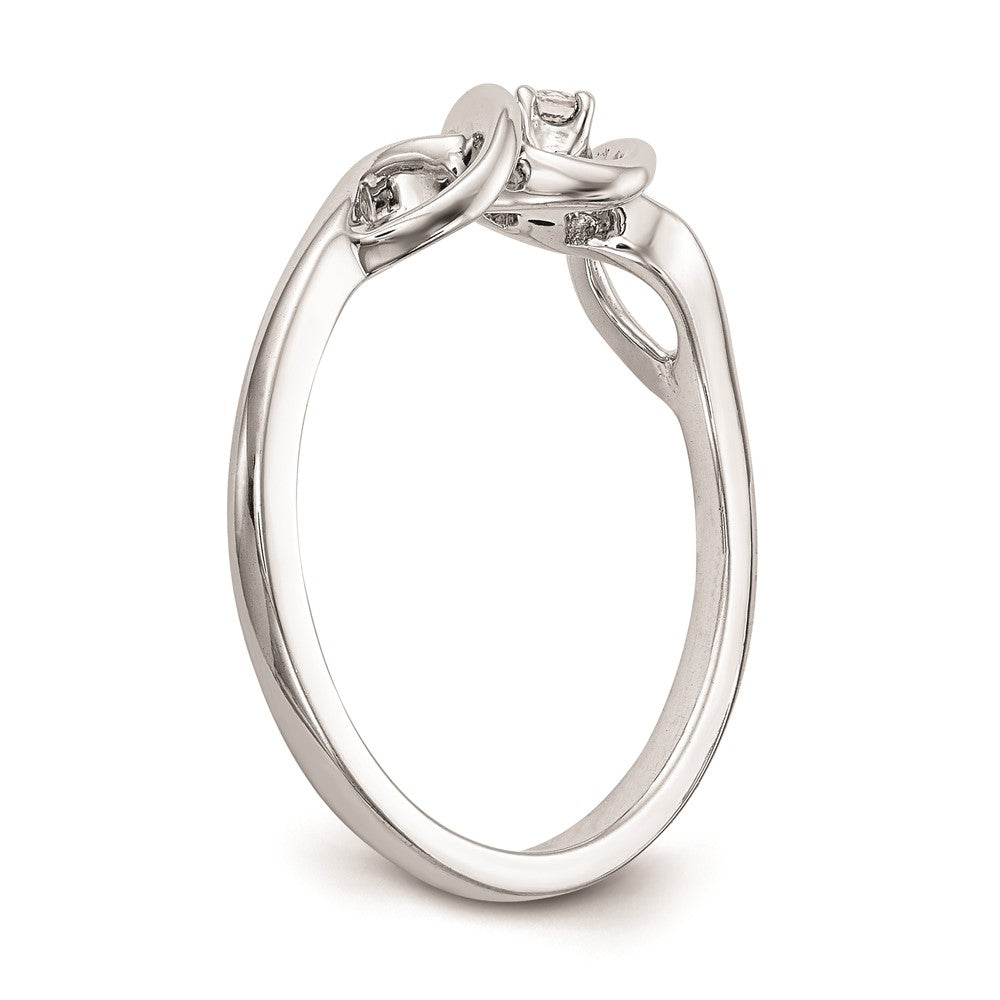 14K White Gold Complete Real Diamond Promise/Engagement Ring