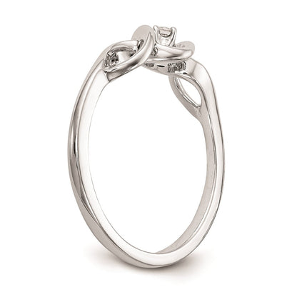 14K White Gold Complete Real Diamond Promise/Engagement Ring