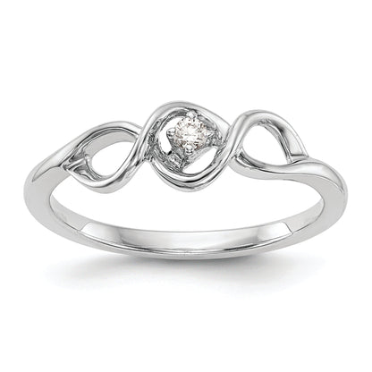 14K White Gold First Promise 1/20 Carat Round Diamond Complete Promise/Engagement Ring