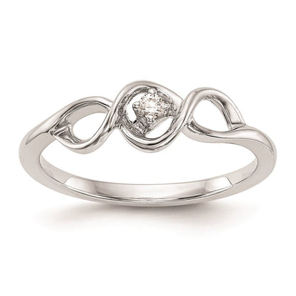 14K White Gold Complete Real Diamond Promise/Engagement Ring