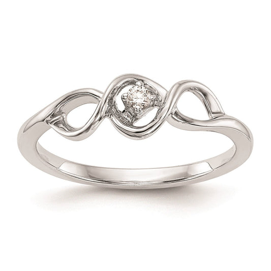14K White Gold Complete Real Diamond Promise/Engagement Ring