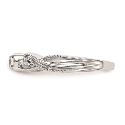 14K White Gold Complete Real Diamond Promise/Engagement Ring