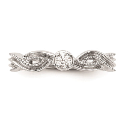 14K White Gold Complete Real Diamond Promise/Engagement Ring