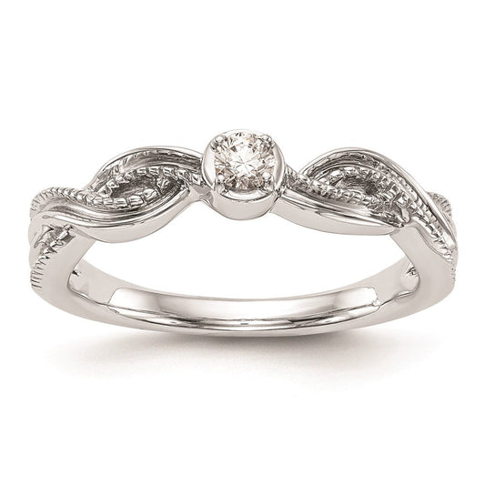 14K White Gold Complete Real Diamond Promise/Engagement Ring