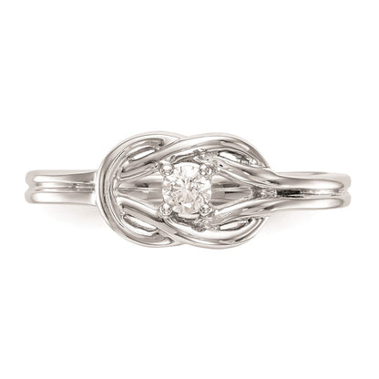14K White Gold Complete Real Diamond Promise/Engagement Ring