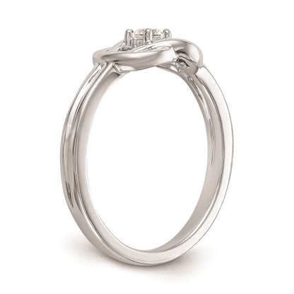 14K White Gold Complete Real Diamond Promise/Engagement Ring