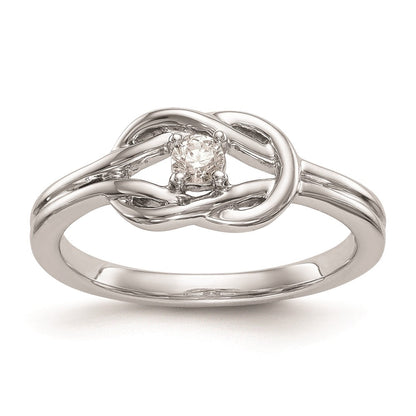 14K White Gold Complete Real Diamond Promise/Engagement Ring