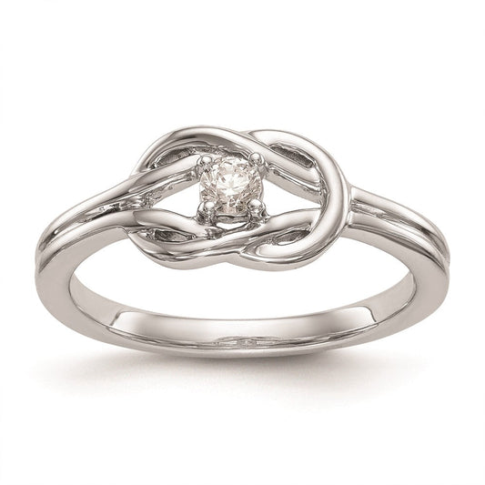 14K White Gold Complete Real Diamond Promise/Engagement Ring