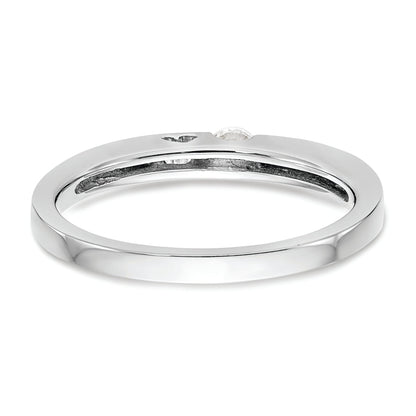 14K White Gold First Promise Heart Shank 1/10 Carat Round Diamond Complete Promise/Engagement Ring