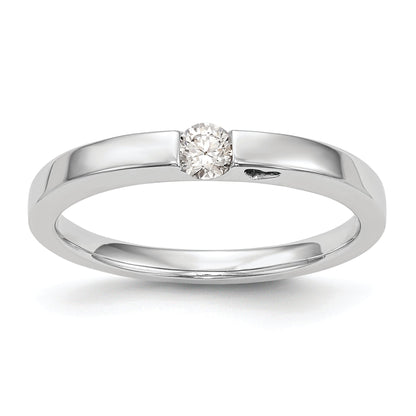 14K White Gold First Promise Heart Shank 1/10 Carat Round Diamond Complete Promise/Engagement Ring