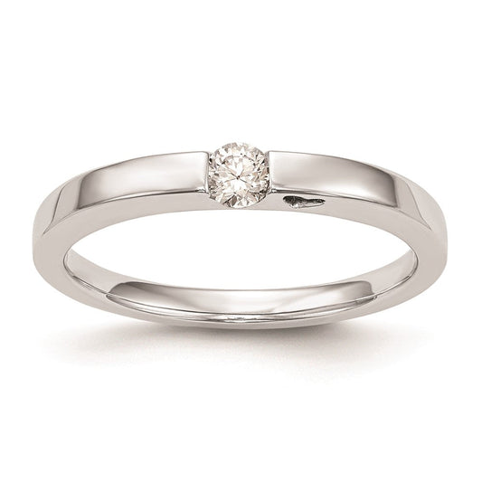 14K White Gold Complete Real Diamond Promise/Engagement Ring