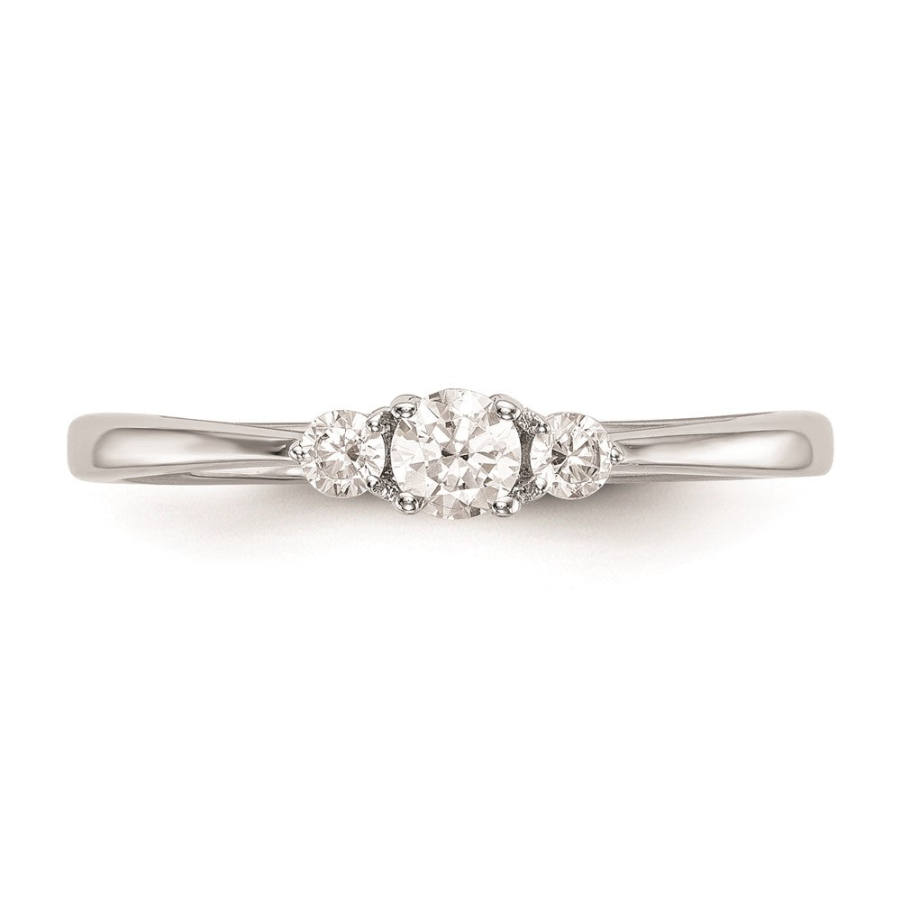 14K White Gold Complete Real Diamond Promise/Engagement Ring