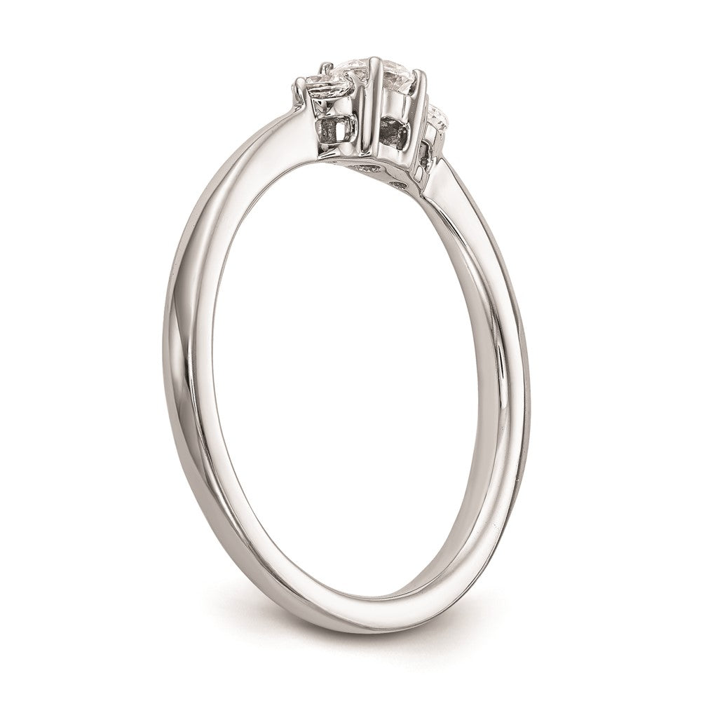 14K White Gold Complete Real Diamond Promise/Engagement Ring