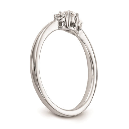 14K White Gold Complete Real Diamond Promise/Engagement Ring