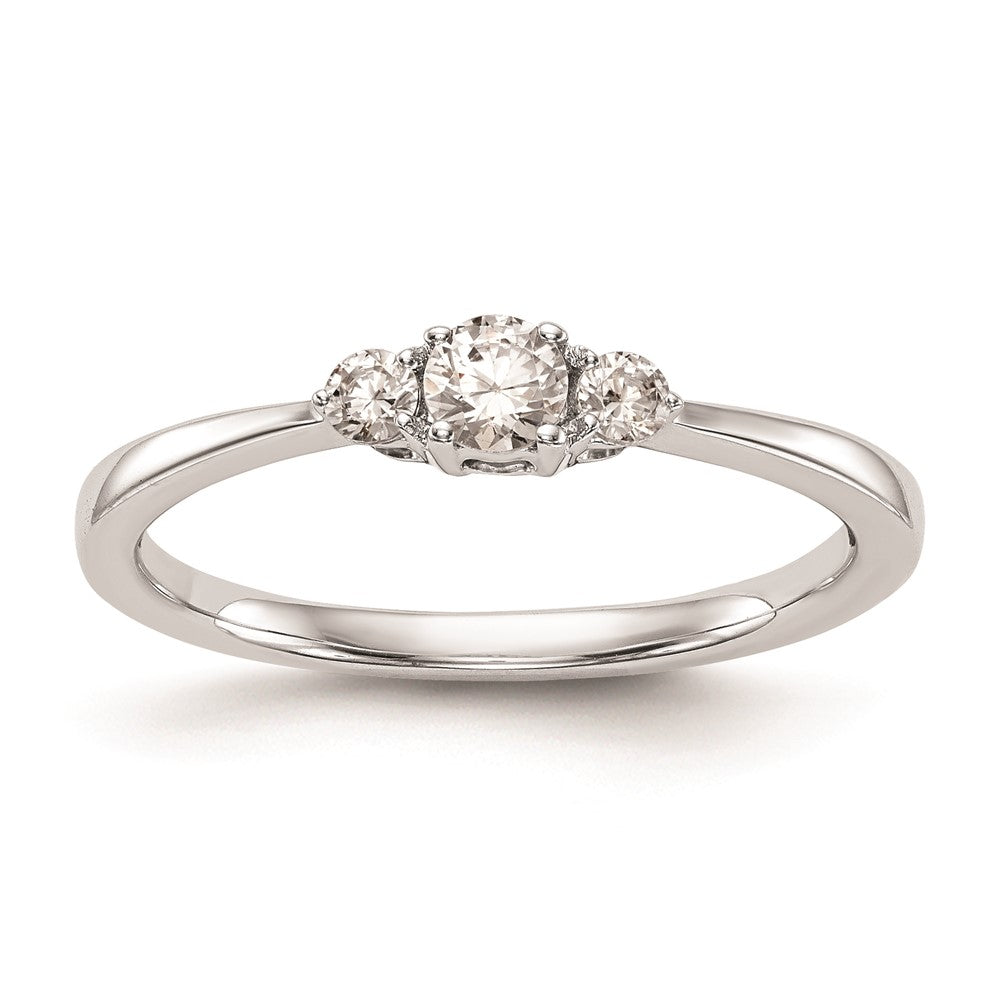 14K White Gold Complete Real Diamond Promise/Engagement Ring