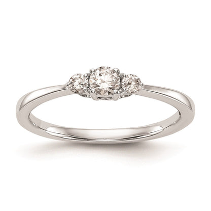 14K White Gold Complete Real Diamond Promise/Engagement Ring